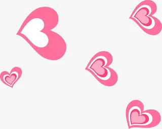 粉色心形漂浮免抠