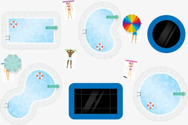 矢量图游泳的地方免抠