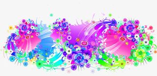 花卉水印开业活动免抠