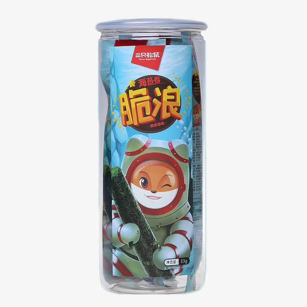 三只松鼠脆浪海苔卷免抠
