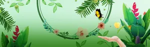 文艺立春树叶渐变绿叶背景高清