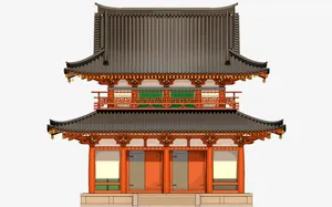 古代楼台阁楼建筑房屋大唐免抠