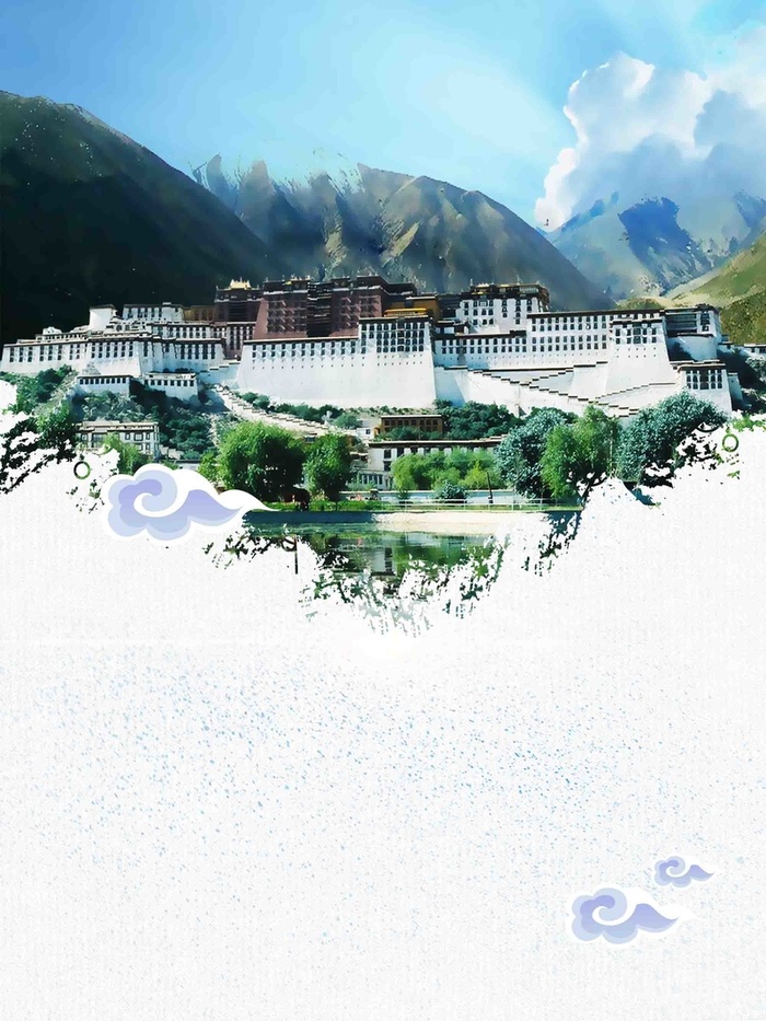 西藏印象旅游海报背景模板高清