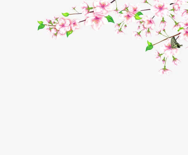 清新唯美桃花免抠