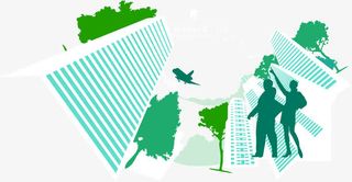 城市 大楼 大树 放射背景