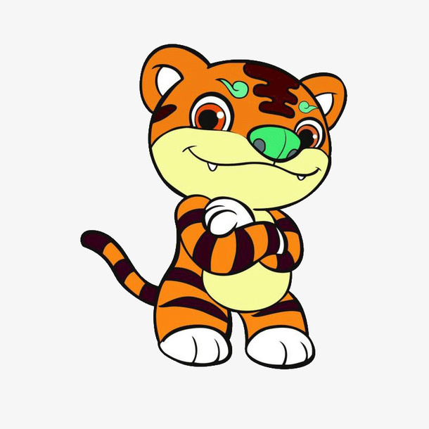手绘卡通老虎免抠
