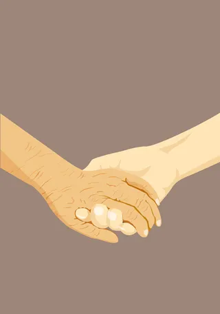 手绘尊老爱幼海报背景材料高清