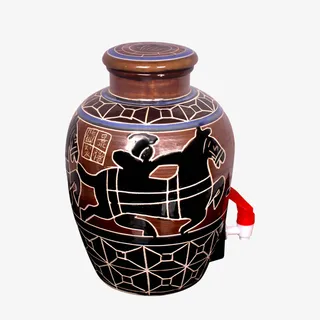 彩绘土陶泡酒瓶免扣免抠