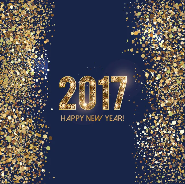 蓝色简约亮彩金片2017新年背景素材高清