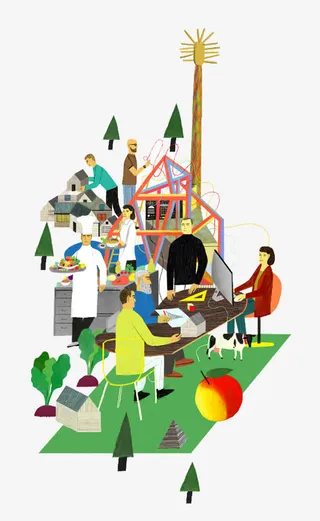 卡通露天餐厅免抠