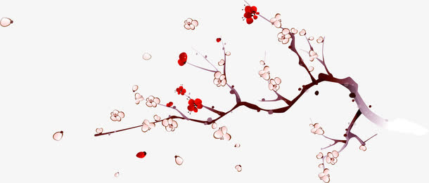 红色创意梅花设计免抠