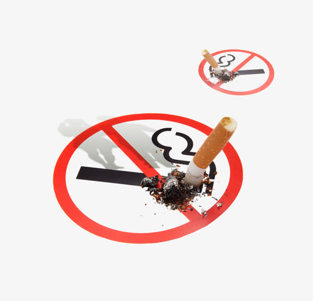 禁烟标志标签免抠