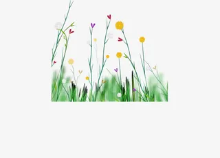 春天精美花丛花免抠