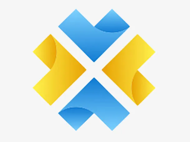 黄蓝色个性几何素材图片免抠