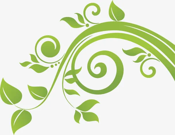 绿色花纹矢量免抠手绘/卡通卡通元素