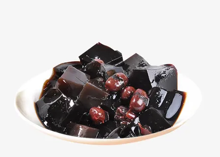 红豆口味龟苓膏素材免抠