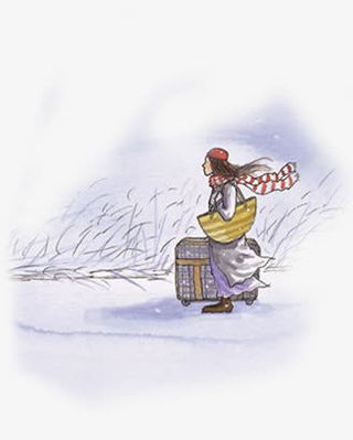 一个人独自带着行李去旅行免抠