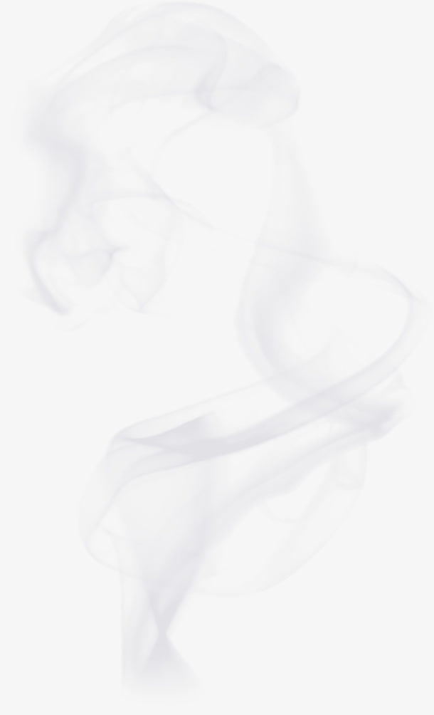 白色朦胧烟雾手绘免抠