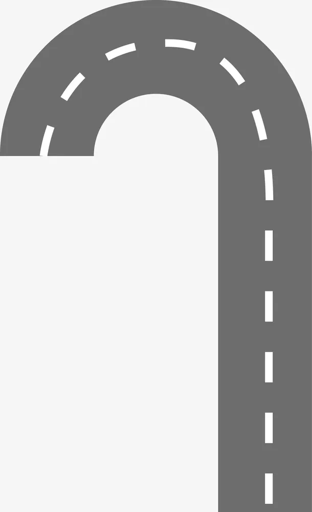 矢量弯曲的路png图免抠