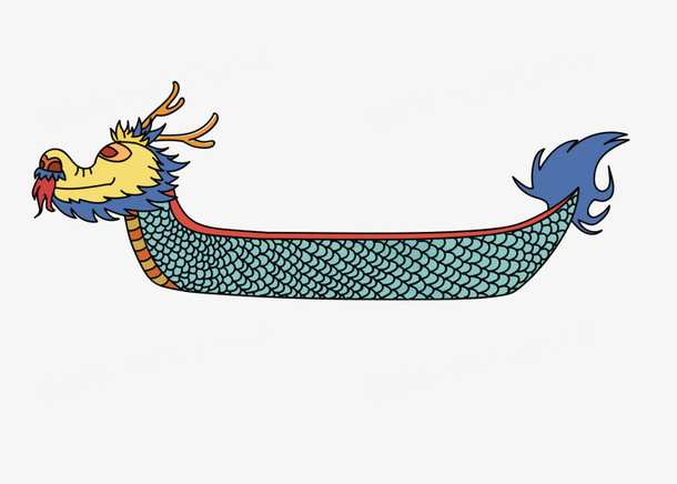 手绘可爱龙舟免抠