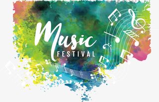 炫彩背景音乐节海报免抠