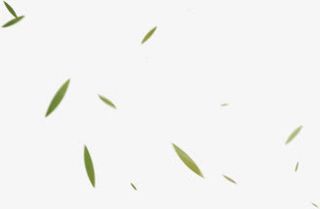 绿色清新漂浮竹叶免抠