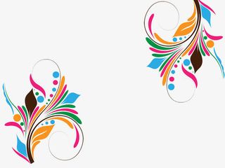 彩色抽象风格花纹设计对角花免抠