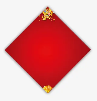 红色印花正方形海报背景