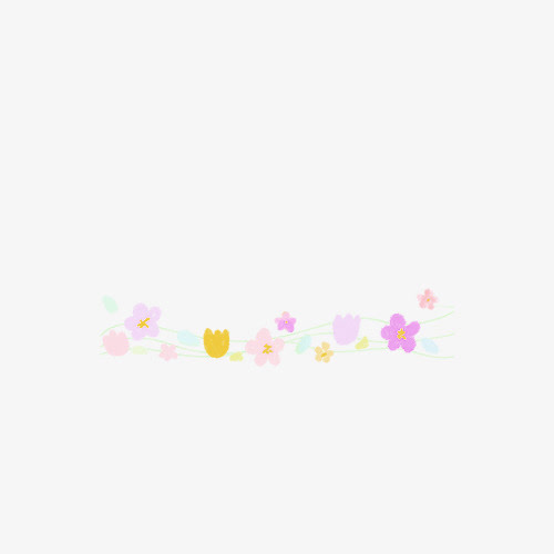 小花卡通手绘免抠