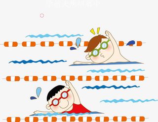 游泳比赛矢量免抠