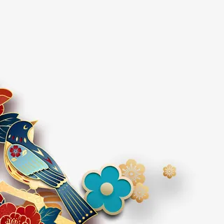 花鸟装饰漂浮元素免抠