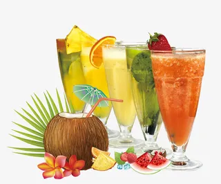 新鲜冷饮夏日促销海报椰子免抠