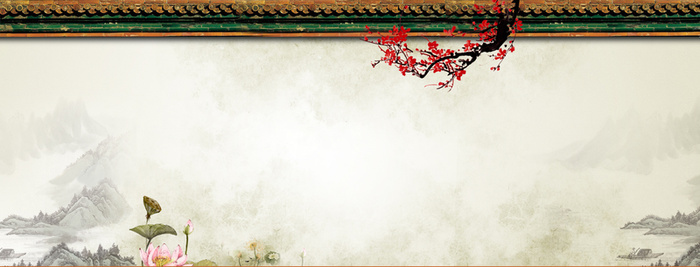 唯美淡雅中国风banner设计展板高清