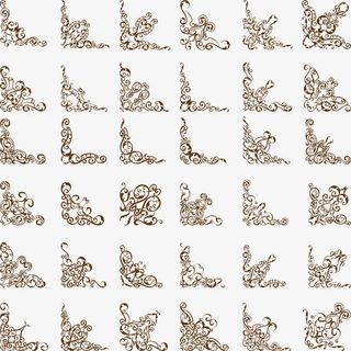 矢量复古花纹免抠