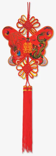 中国风红色蝴蝶中国结免抠