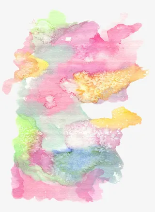 水彩渲染的色块免抠素材免抠