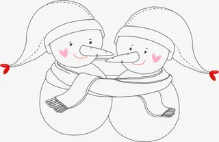 手绘漫画爱心小人免抠