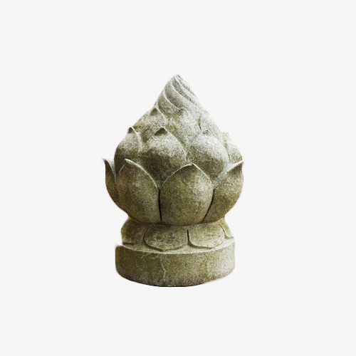 石头打磨的莲花座免抠