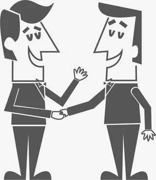 合作握手漫画免抠