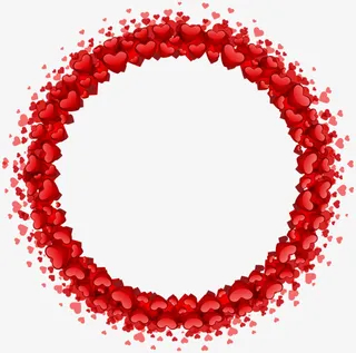 情人节主题圆形边框免抠