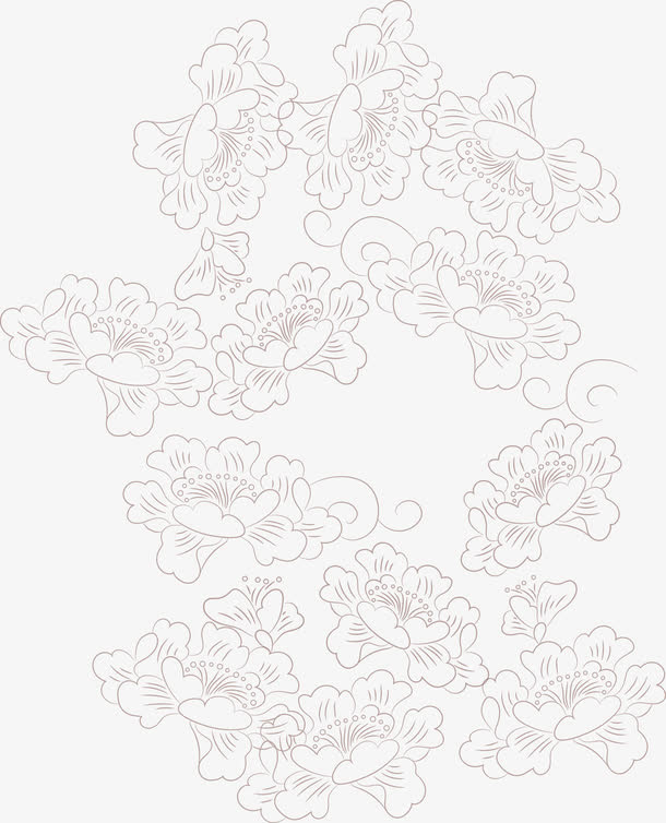 浅色鲜花底纹免抠