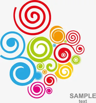 矢量炫彩螺旋纹样素材免费下载免抠