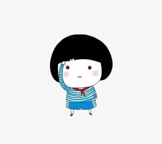 手绘 卡通 红领巾 女孩免抠