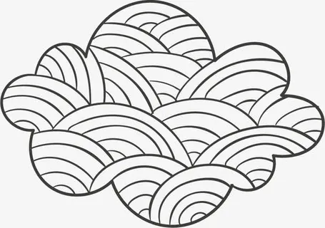 手绘花纹云朵免抠