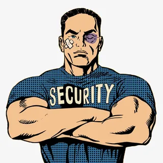 卡通受伤肌肉保安双手交叉在胸前免抠