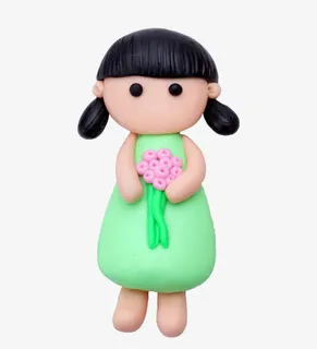 小女孩软陶作品免抠