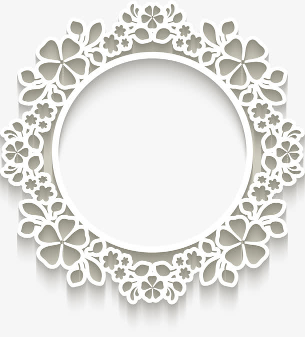 白色花纹图案免抠