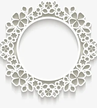 白色花纹图案免抠