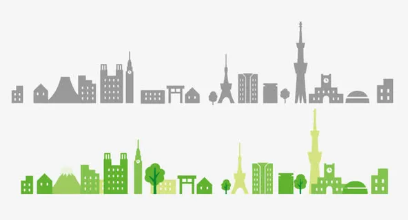 城市扁平影子免抠