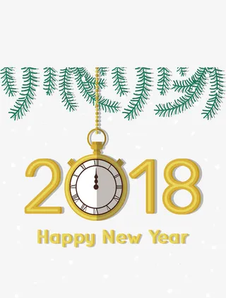 怀表挂钟新年倒计时免抠